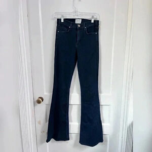 McGUIRE MID RISE DISTRESSED DARK WASH BLUE Flare JEANS Size 26